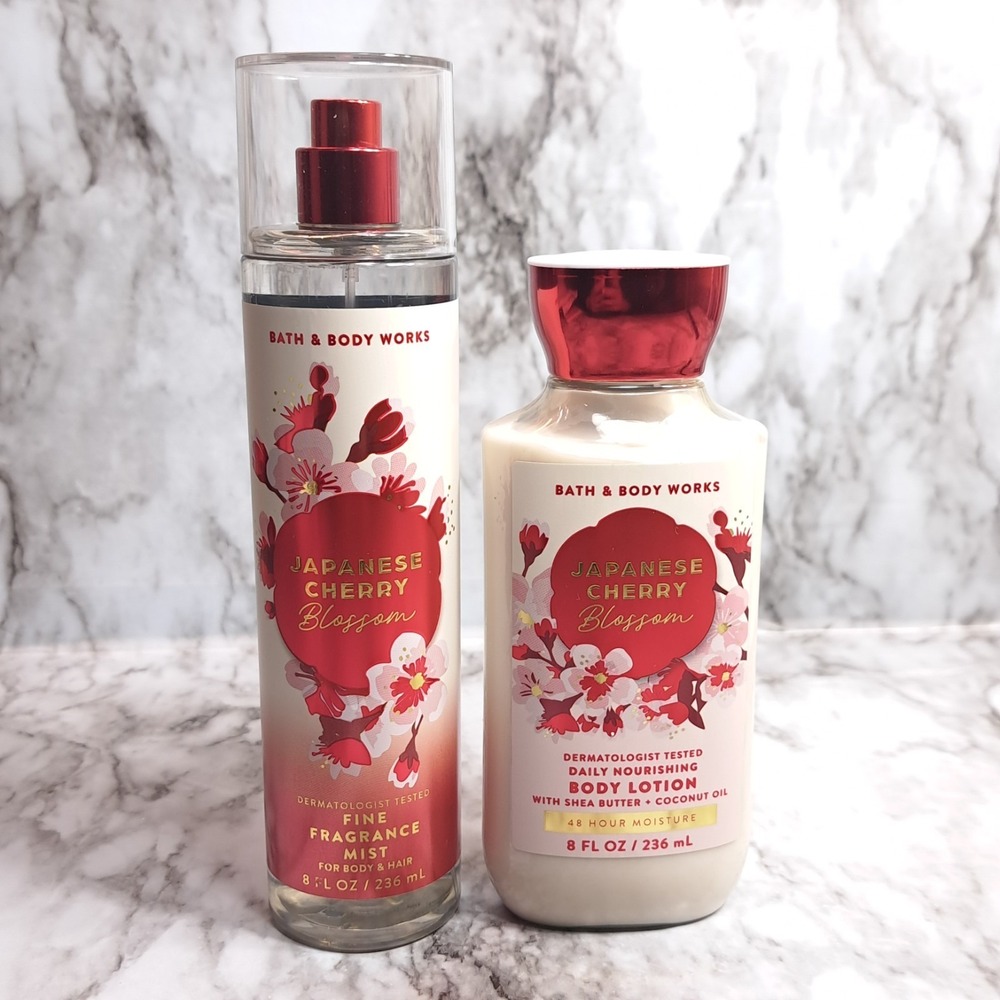 Bath & Body Works Set of 2 JAPANESE CHERRY BLOSSOM Fragrance Mist & Body Lotion